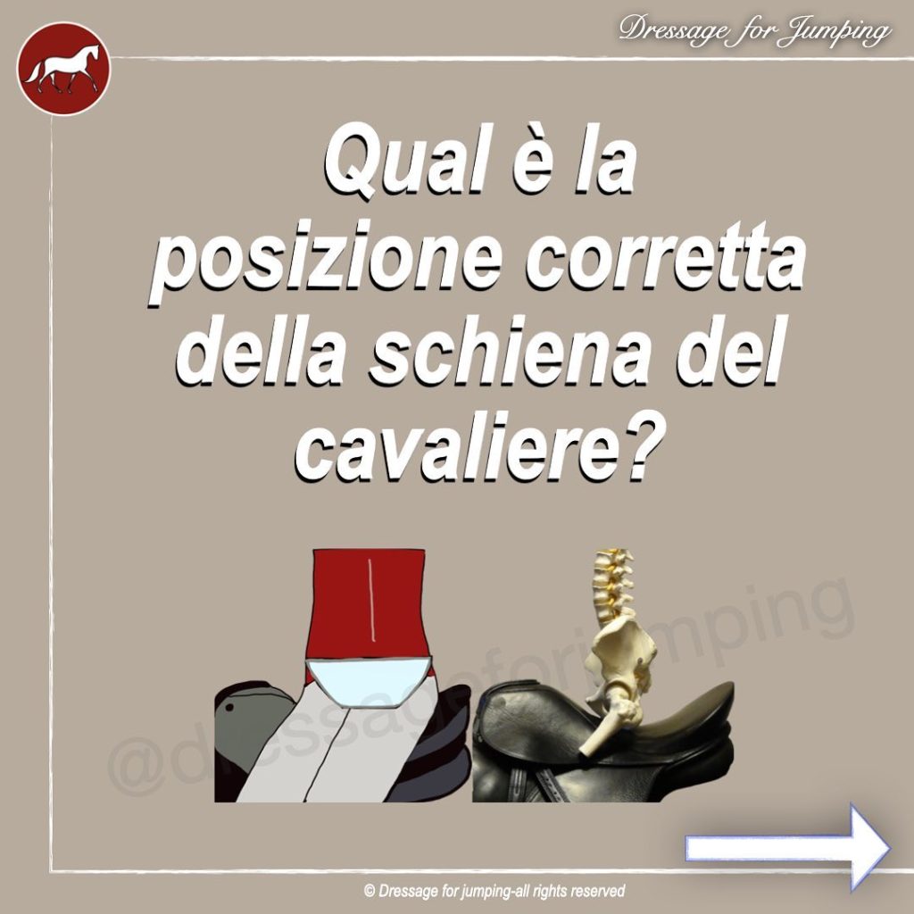 Qual è la posizione corretta della schiena del cavaliere?